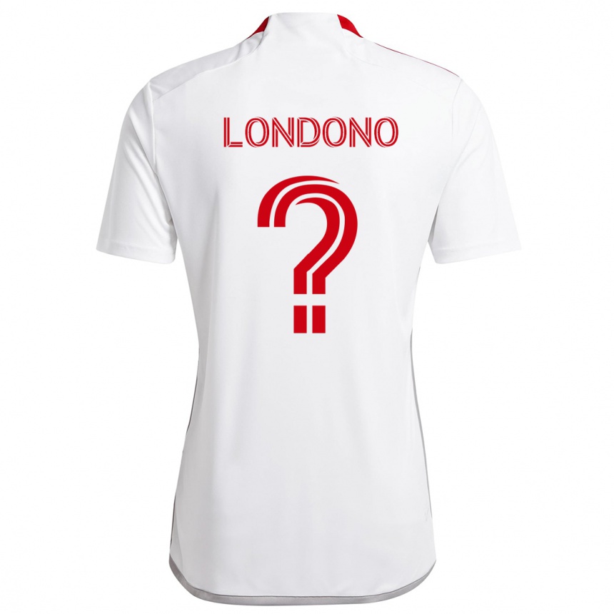 Női Labdarúgás Tyler Londono #0 Fehér Piros Idegenbeli Jersey 2024/25 Mez Póló Ing