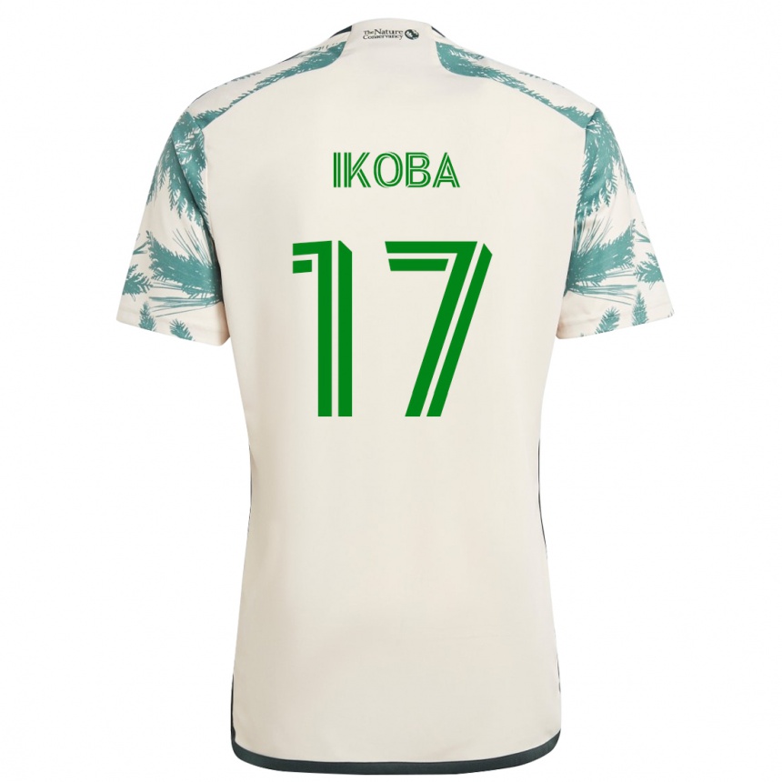 Női Labdarúgás Tega Ikoba #17 Bézs Barna Idegenbeli Jersey 2024/25 Mez Póló Ing