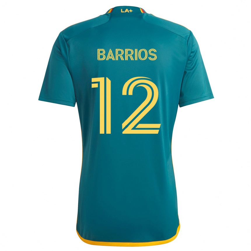 Női Labdarúgás Michael Barrios #12 Green Yellow Idegenbeli Jersey 2024/25 Mez Póló Ing