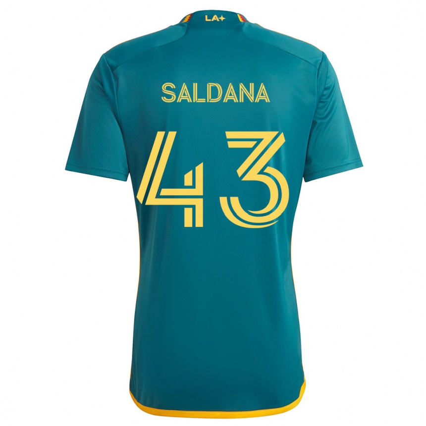 Női Labdarúgás Adam Saldaña #43 Green Yellow Idegenbeli Jersey 2024/25 Mez Póló Ing