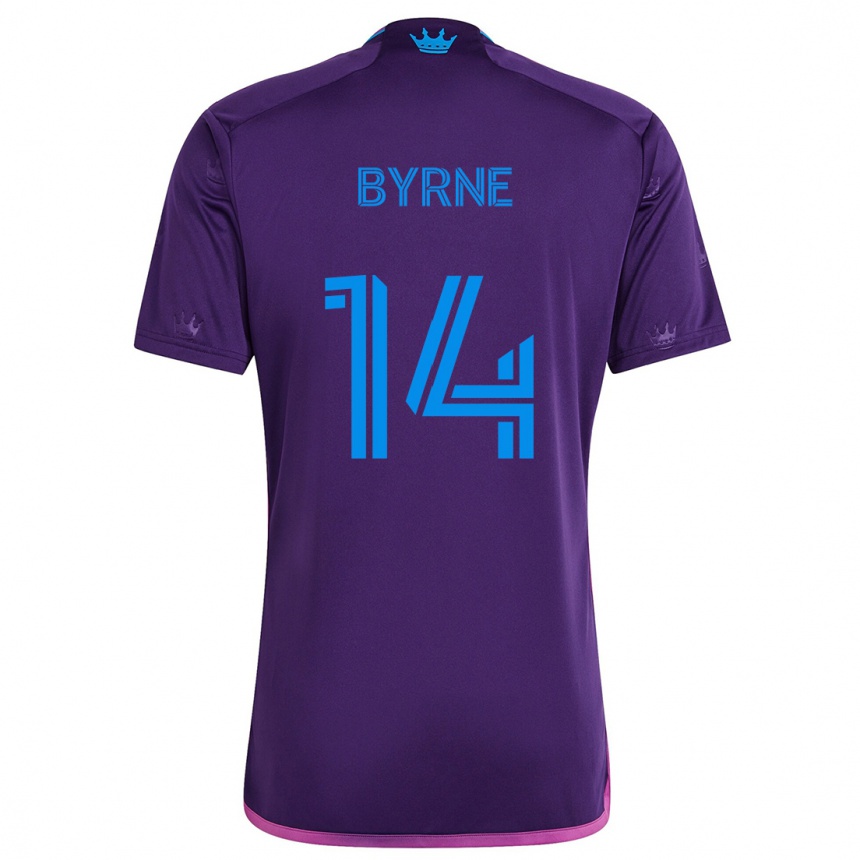 Női Labdarúgás Nathan Byrne #14 Lila Kék Idegenbeli Jersey 2024/25 Mez Póló Ing