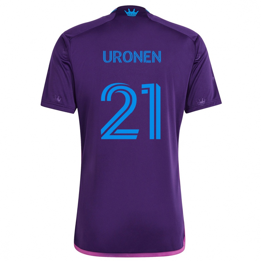 Női Labdarúgás Jere Uronen #21 Lila Kék Idegenbeli Jersey 2024/25 Mez Póló Ing