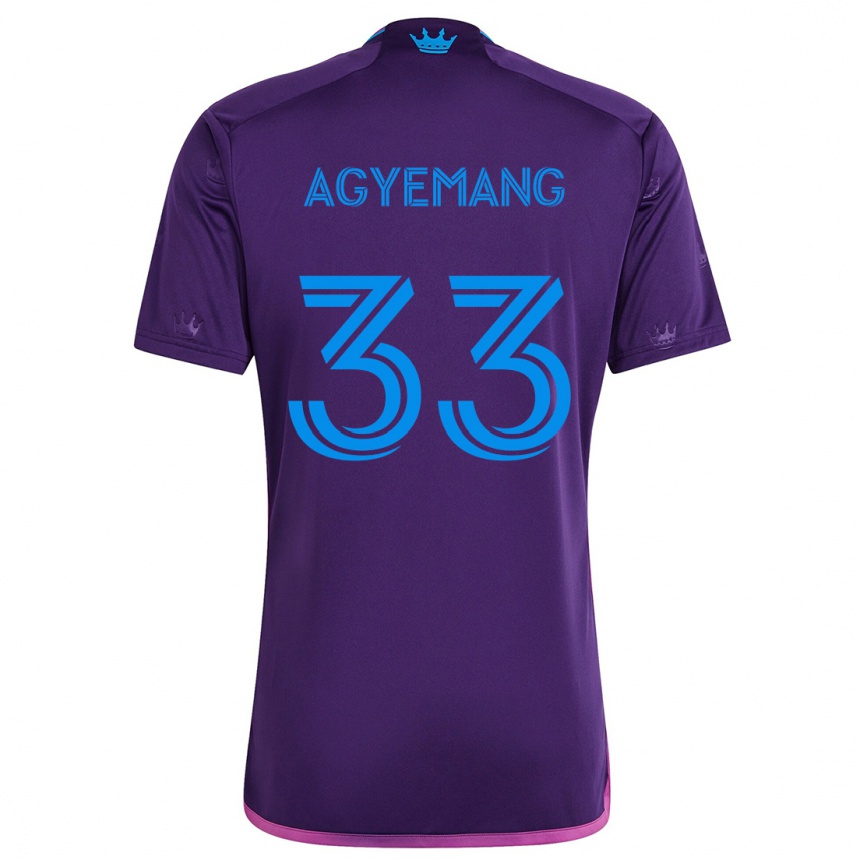 Női Labdarúgás Patrick Agyemang #33 Lila Kék Idegenbeli Jersey 2024/25 Mez Póló Ing