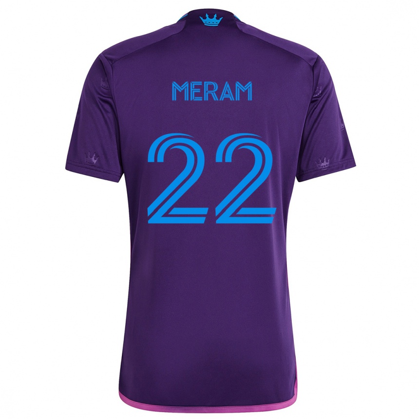 Női Labdarúgás Justin Meram #22 Lila Kék Idegenbeli Jersey 2024/25 Mez Póló Ing