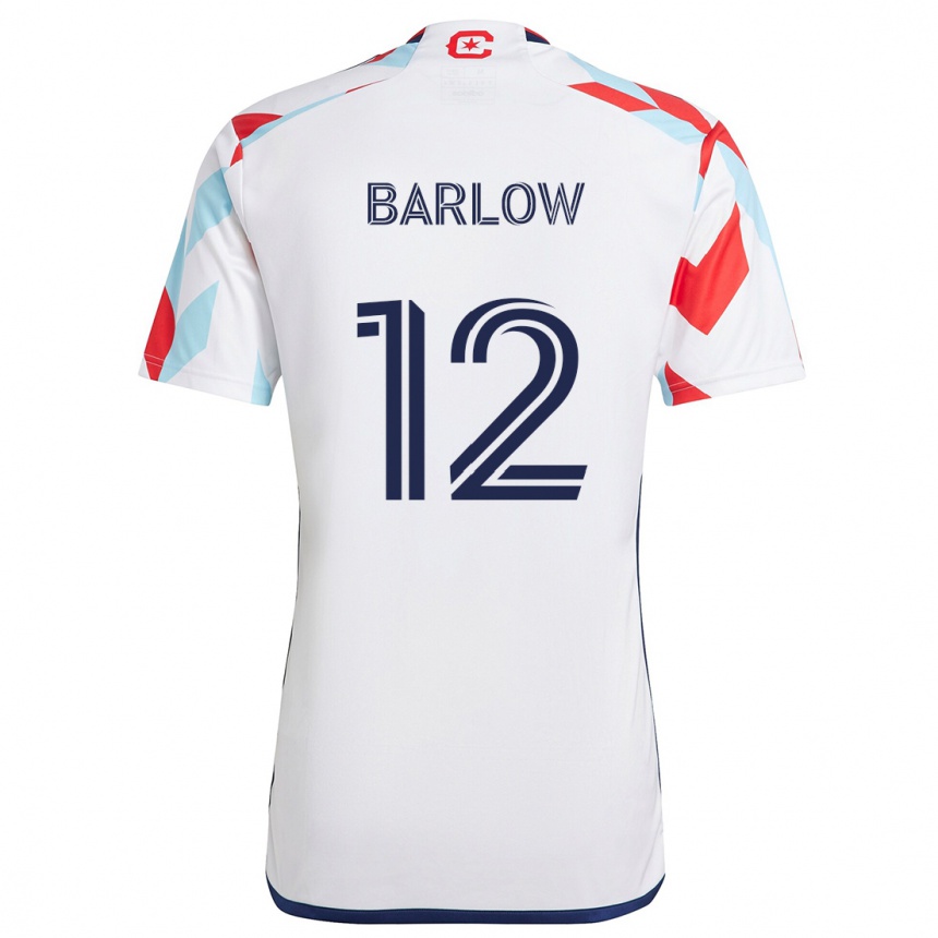 Női Labdarúgás Tom Barlow #12 Fehér Piros Kék Idegenbeli Jersey 2024/25 Mez Póló Ing