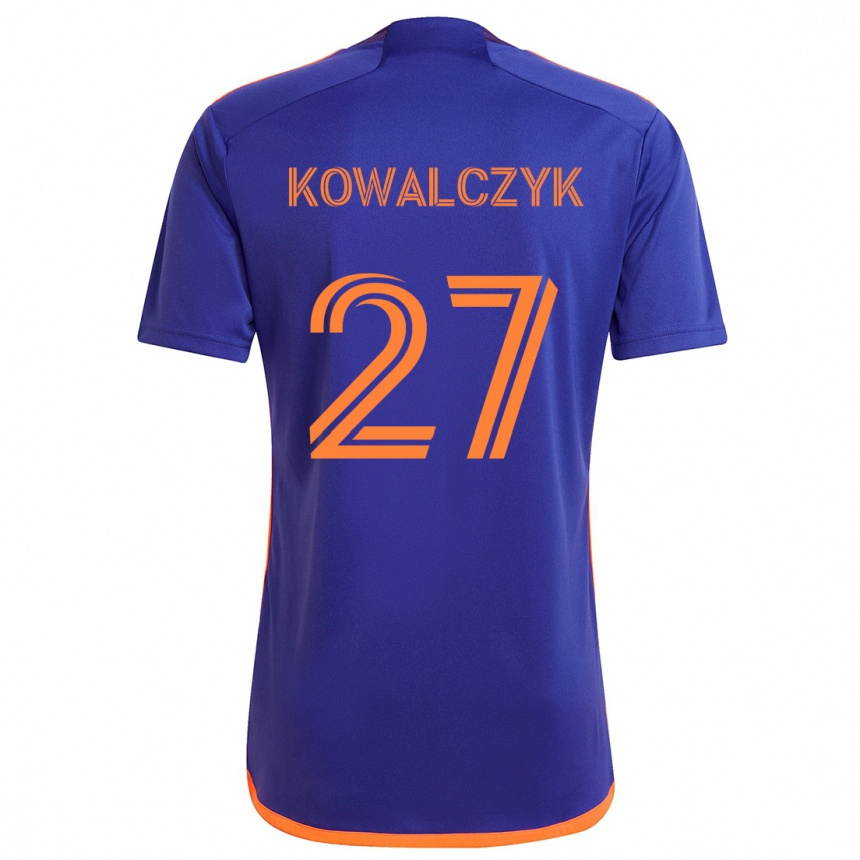 Női Labdarúgás Sebastian Kowalczyk #27 Lila Narancs Idegenbeli Jersey 2024/25 Mez Póló Ing