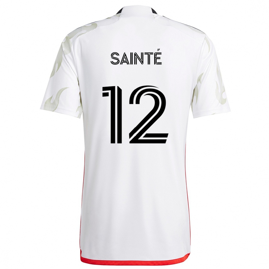 Női Labdarúgás Carl Sainté #12 Fehér Piros Fekete Idegenbeli Jersey 2024/25 Mez Póló Ing