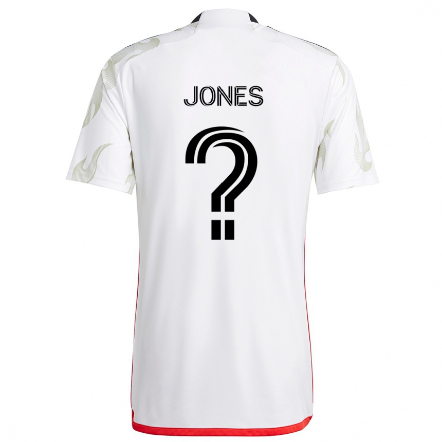 Női Labdarúgás Jordan Jones #0 Fehér Piros Fekete Idegenbeli Jersey 2024/25 Mez Póló Ing