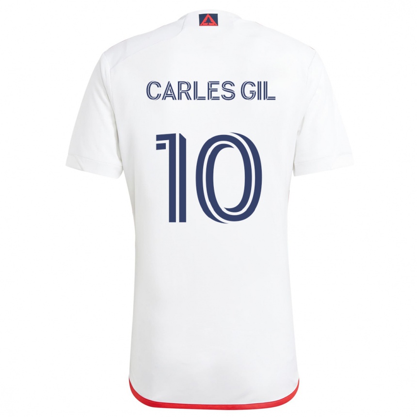 Női Labdarúgás Carles Gil #10 Fehér Piros Idegenbeli Jersey 2024/25 Mez Póló Ing