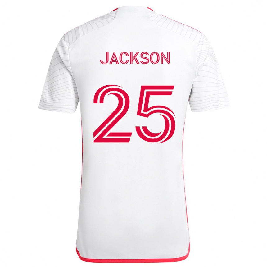 Női Labdarúgás Aziel Jackson #25 Fehér Piros Idegenbeli Jersey 2024/25 Mez Póló Ing