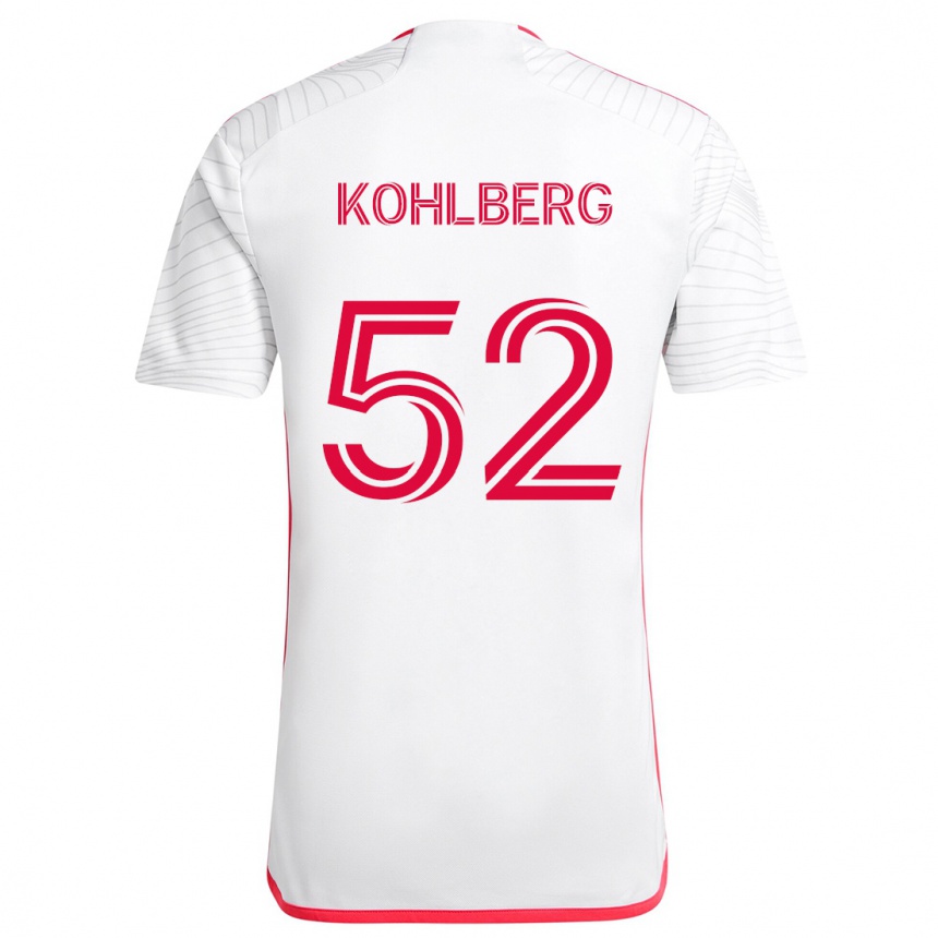 Női Labdarúgás Andrew Kohlberg #52 Fehér Piros Idegenbeli Jersey 2024/25 Mez Póló Ing