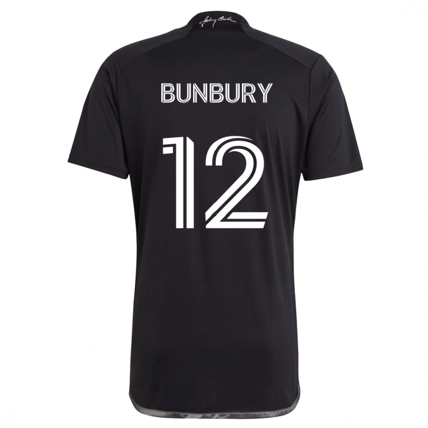 Női Labdarúgás Teal Bunbury #12 Fekete Idegenbeli Jersey 2024/25 Mez Póló Ing