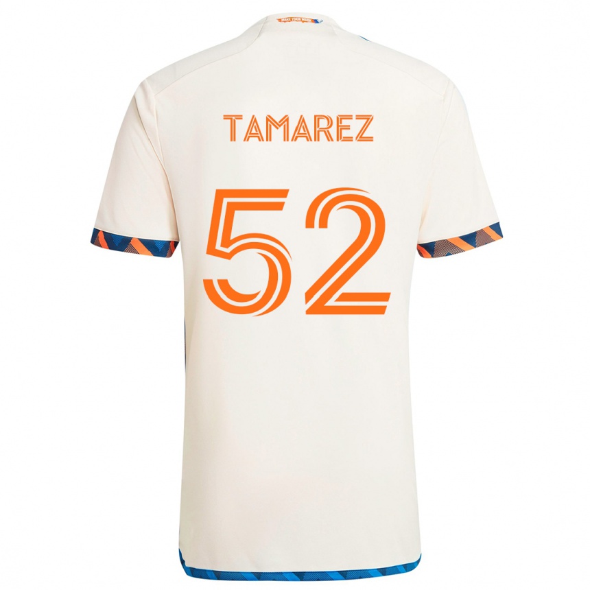 Női Labdarúgás Lucas Tamarez #52 Fehér Narancs Idegenbeli Jersey 2024/25 Mez Póló Ing