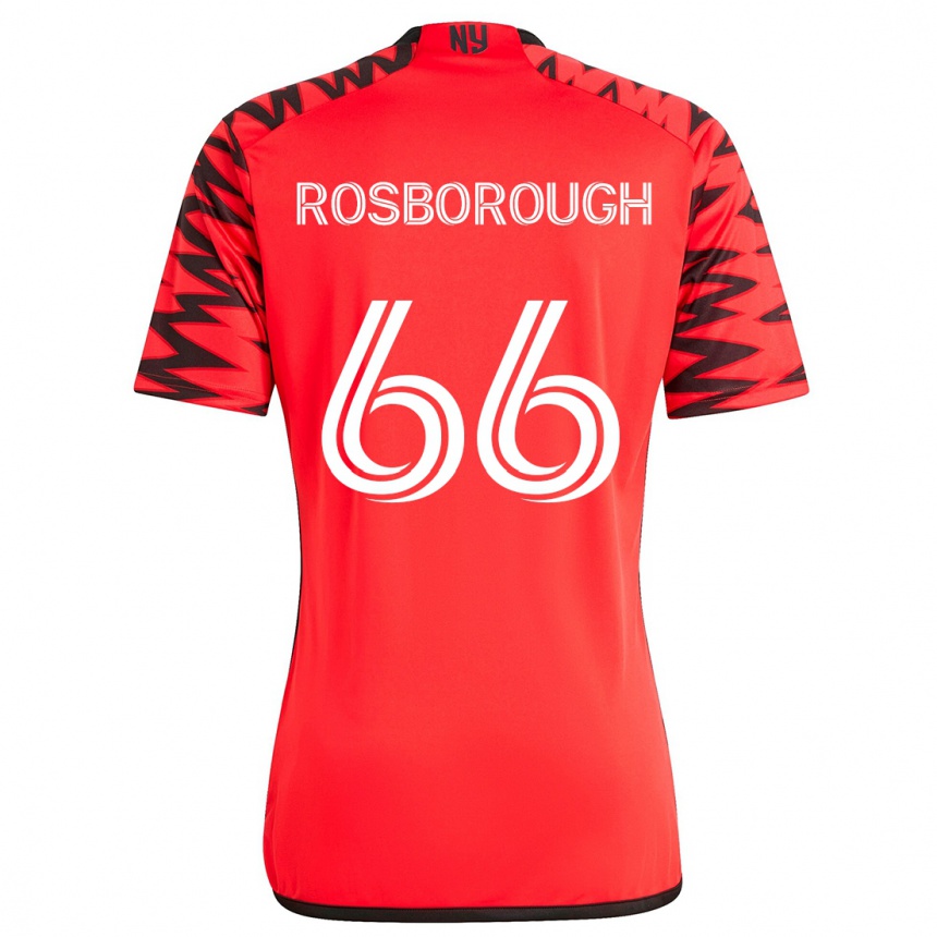 Női Labdarúgás Tanner Rosborough #66 Piros Fekete Fehér Idegenbeli Jersey 2024/25 Mez Póló Ing