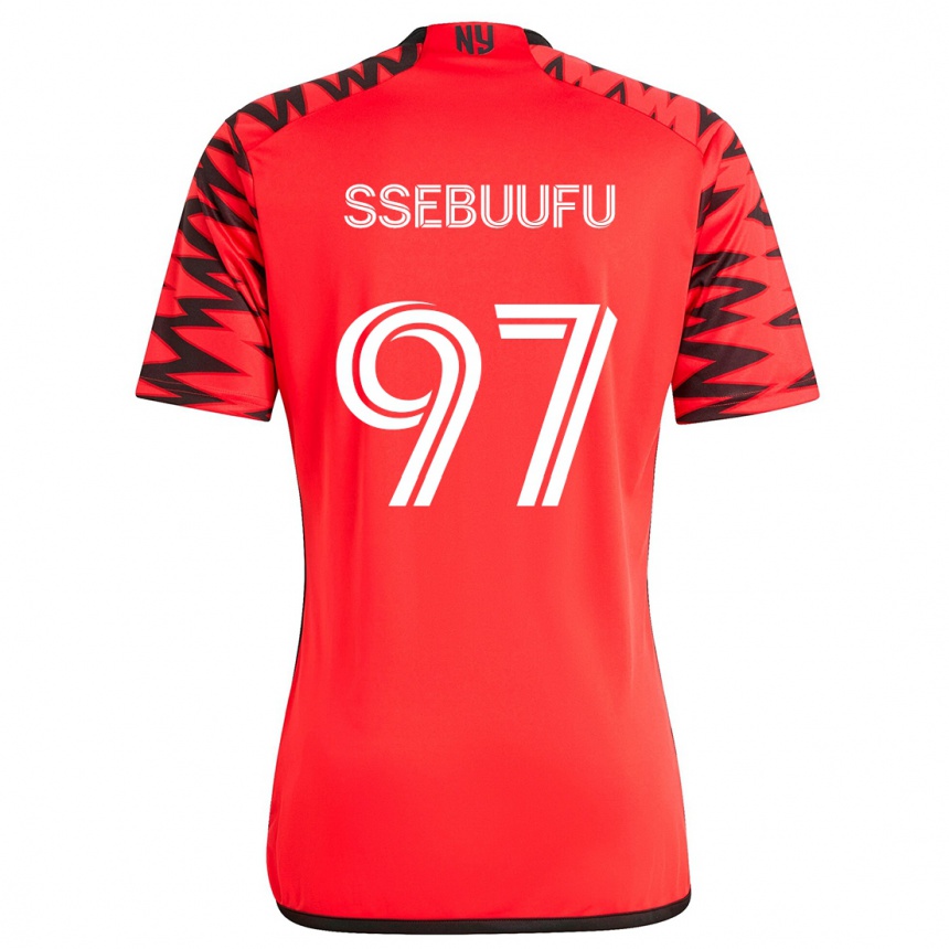 Női Labdarúgás Frank Ssebuufu #97 Piros Fekete Fehér Idegenbeli Jersey 2024/25 Mez Póló Ing