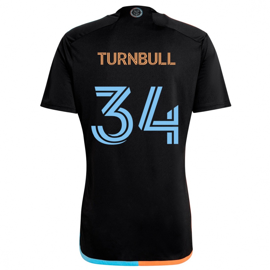 Női Labdarúgás Stephen Turnbull #34 Fekete Narancs Kék Idegenbeli Jersey 2024/25 Mez Póló Ing