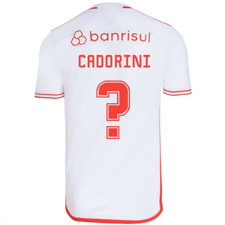 Női Labdarúgás Matheus Cadorini #0 Fehér Piros Idegenbeli Jersey 2024/25 Mez Póló Ing