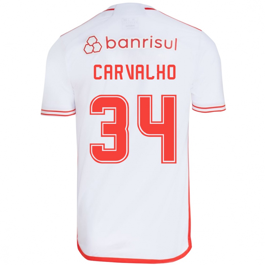 Női Labdarúgás Gabriel Carvalho #34 Fehér Piros Idegenbeli Jersey 2024/25 Mez Póló Ing