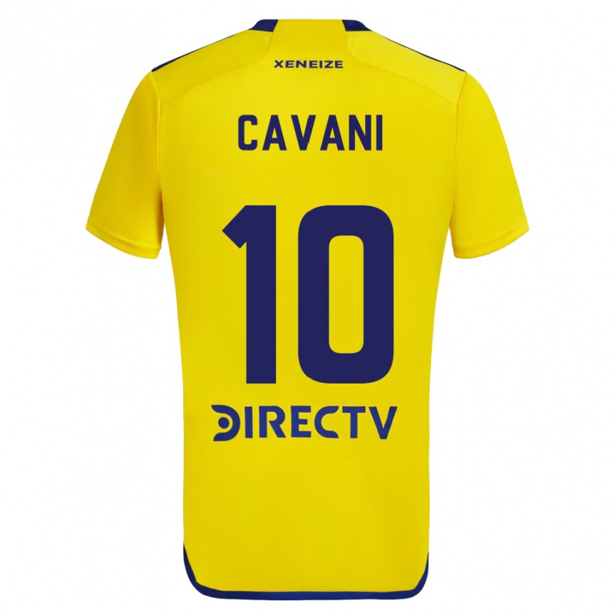 Női Labdarúgás Edinson Cavani #10 Sárga Kék Idegenbeli Jersey 2024/25 Mez Póló Ing