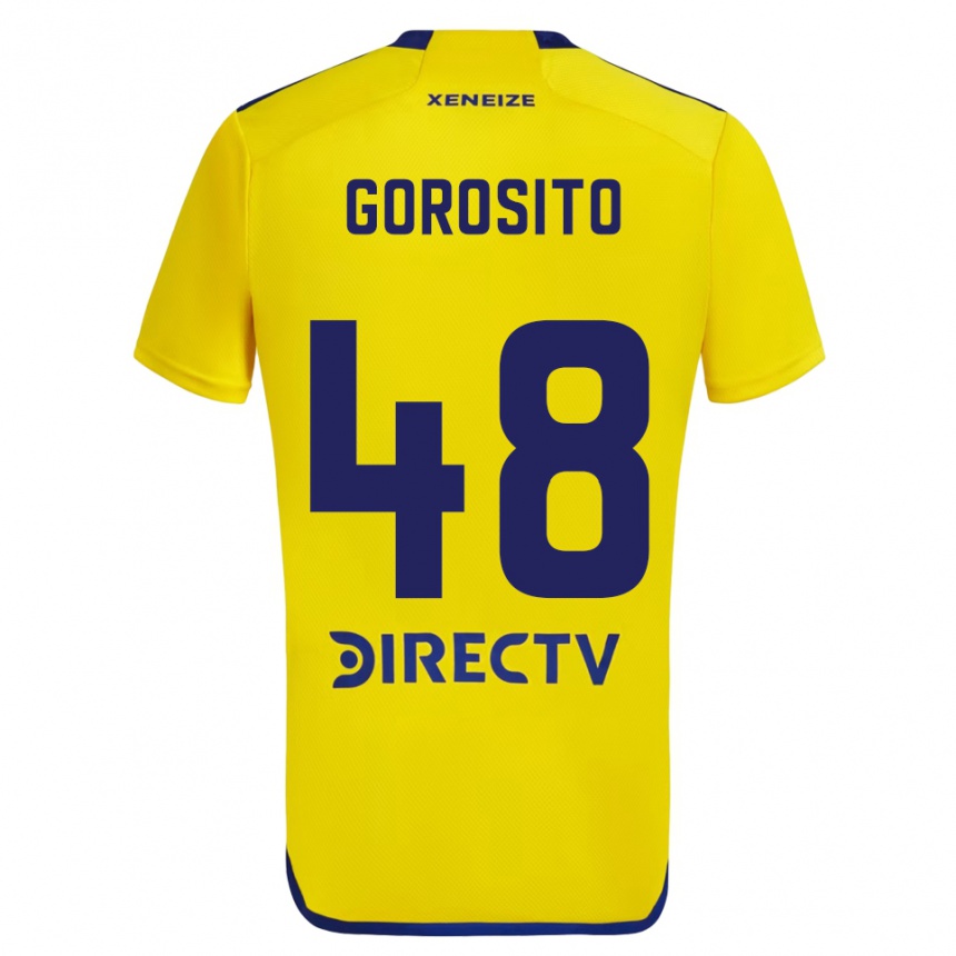 Női Labdarúgás Dylan Gorosito #48 Sárga Kék Idegenbeli Jersey 2024/25 Mez Póló Ing