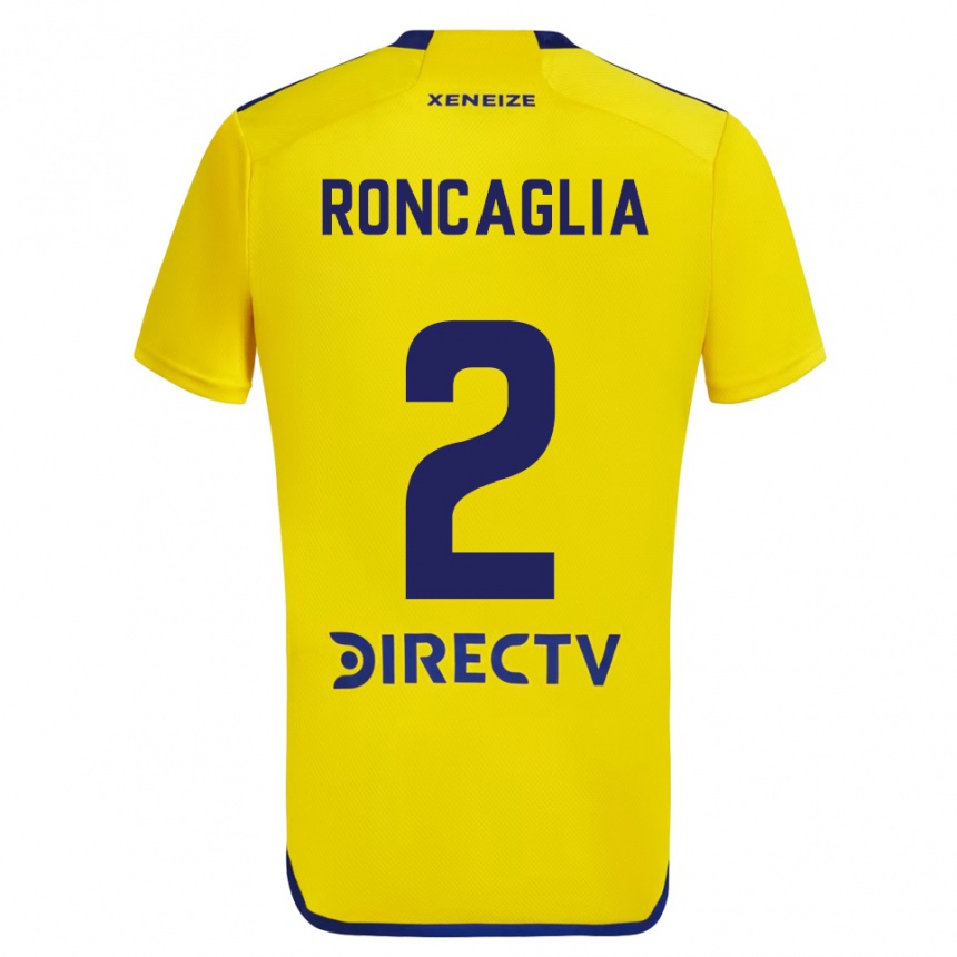 Női Labdarúgás Facundo Roncaglia #2 Sárga Kék Idegenbeli Jersey 2024/25 Mez Póló Ing