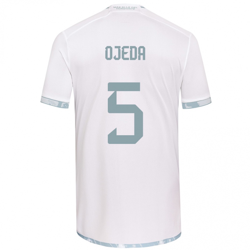 Női Labdarúgás Emmanuel Ojeda #5 Fehér Szürke Idegenbeli Jersey 2024/25 Mez Póló Ing