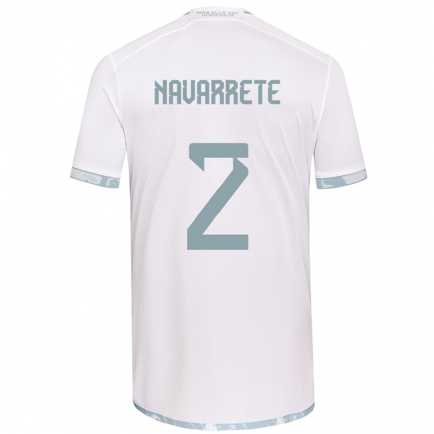 Női Labdarúgás Daniel Navarrete #2 Fehér Szürke Idegenbeli Jersey 2024/25 Mez Póló Ing