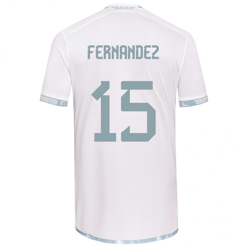 Női Labdarúgás Vicente Fernández #15 Fehér Szürke Idegenbeli Jersey 2024/25 Mez Póló Ing