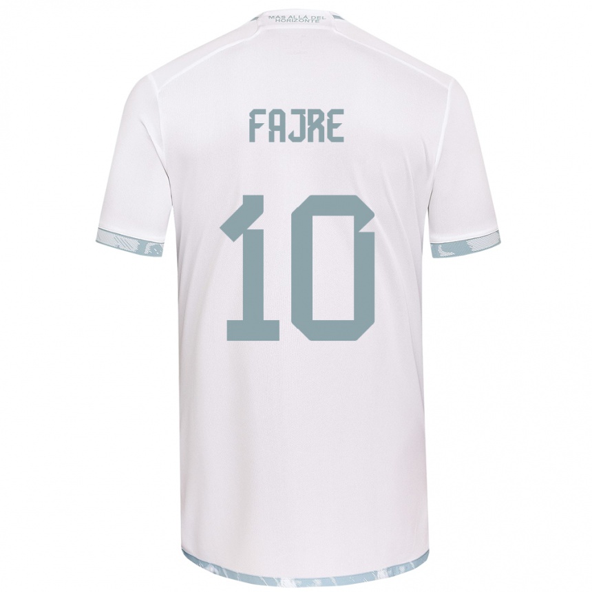 Női Labdarúgás Nicole Fajre #10 Fehér Szürke Idegenbeli Jersey 2024/25 Mez Póló Ing