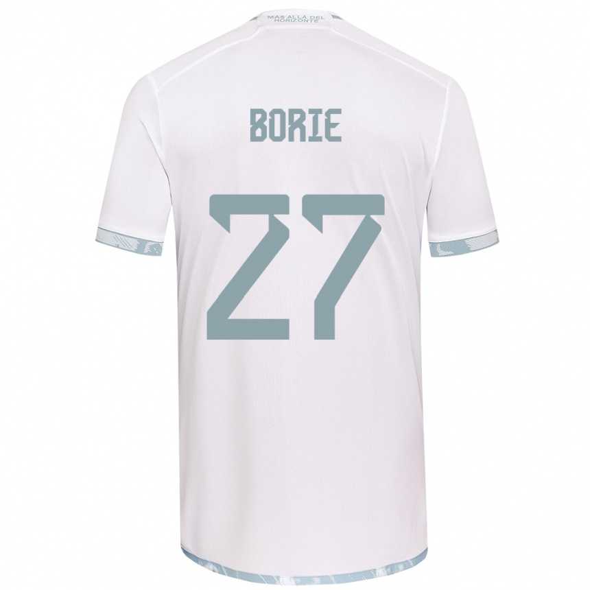 Női Labdarúgás Emilie Borie #27 Fehér Szürke Idegenbeli Jersey 2024/25 Mez Póló Ing