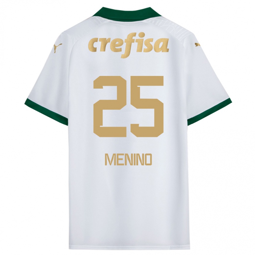 Női Labdarúgás Gabriel Menino #25 Fehér Zöld Idegenbeli Jersey 2024/25 Mez Póló Ing