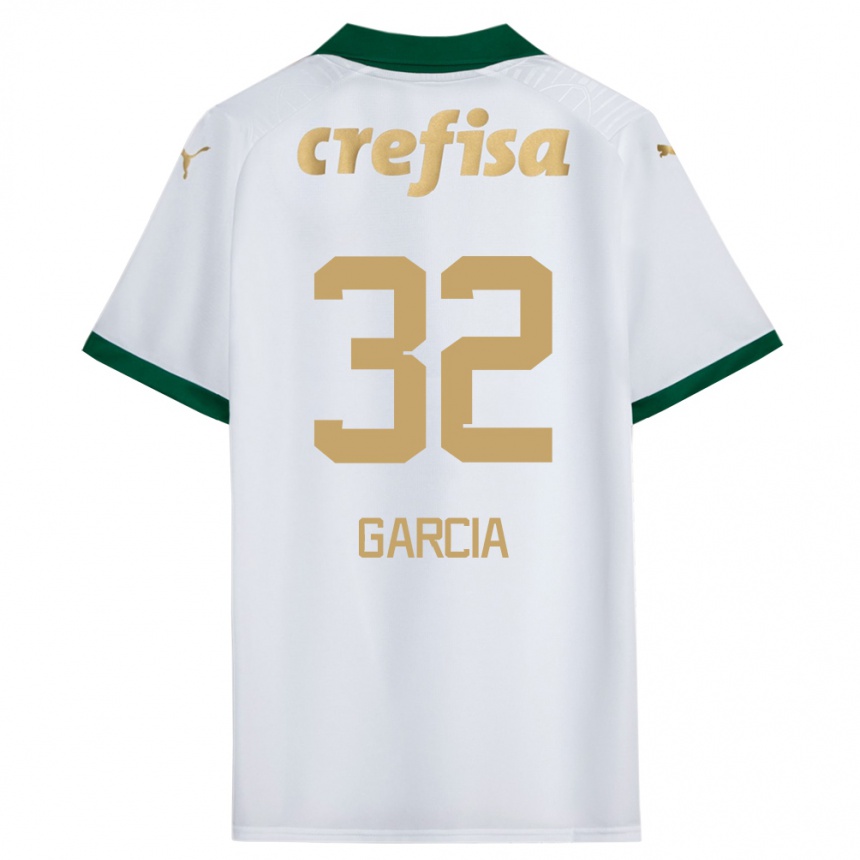 Női Labdarúgás Garcia #32 Fehér Zöld Idegenbeli Jersey 2024/25 Mez Póló Ing