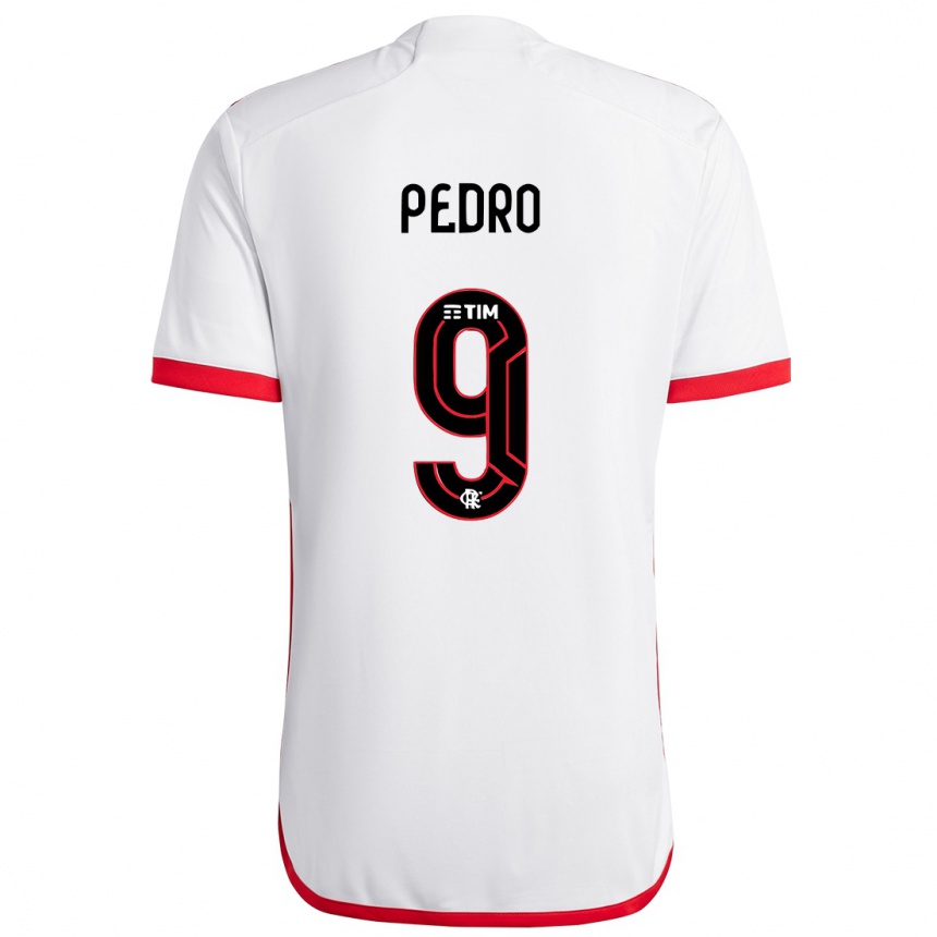 Női Labdarúgás Pedro #9 Fehér Piros Idegenbeli Jersey 2024/25 Mez Póló Ing