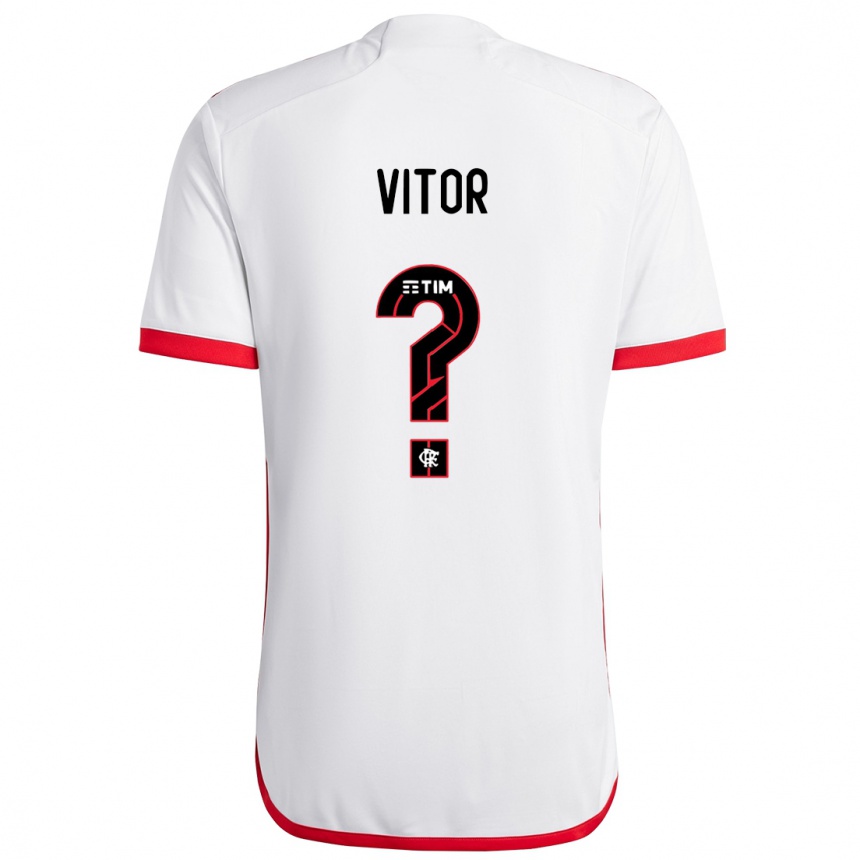 Női Labdarúgás João Vitor #0 Fehér Piros Idegenbeli Jersey 2024/25 Mez Póló Ing