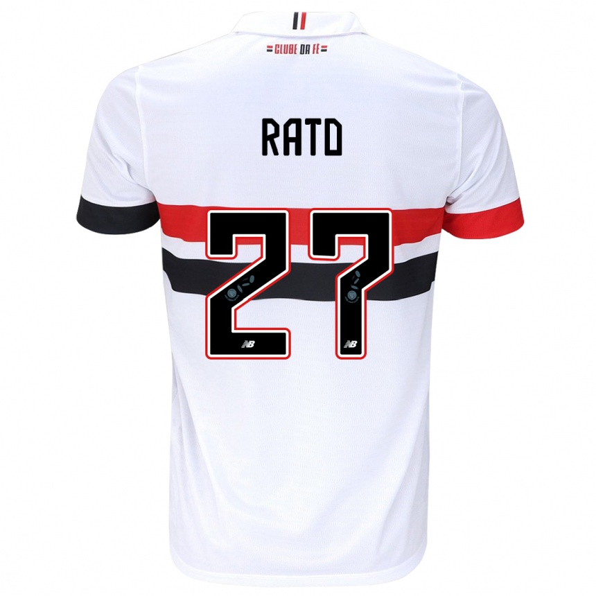 Gyermek Labdarúgás Wellington Rato #27 Fehér Piros Fekete Hazai Jersey 2024/25 Mez Póló Ing