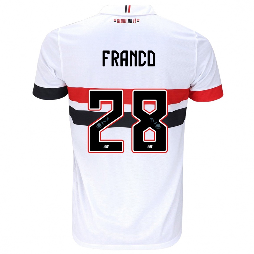 Gyermek Labdarúgás Alan Franco #28 Fehér Piros Fekete Hazai Jersey 2024/25 Mez Póló Ing