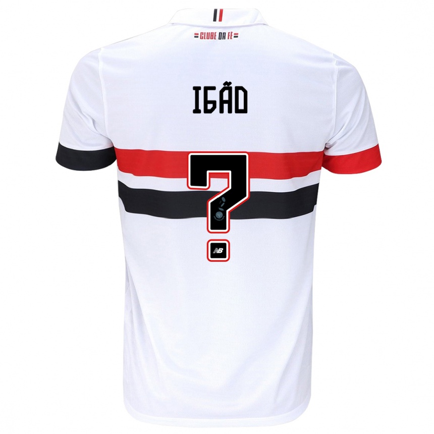 Gyermek Labdarúgás Igão #0 Fehér Piros Fekete Hazai Jersey 2024/25 Mez Póló Ing