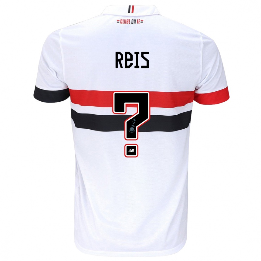 Gyermek Labdarúgás Guilherme Reis #0 Fehér Piros Fekete Hazai Jersey 2024/25 Mez Póló Ing