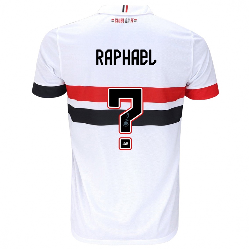 Gyermek Labdarúgás Raphael #0 Fehér Piros Fekete Hazai Jersey 2024/25 Mez Póló Ing