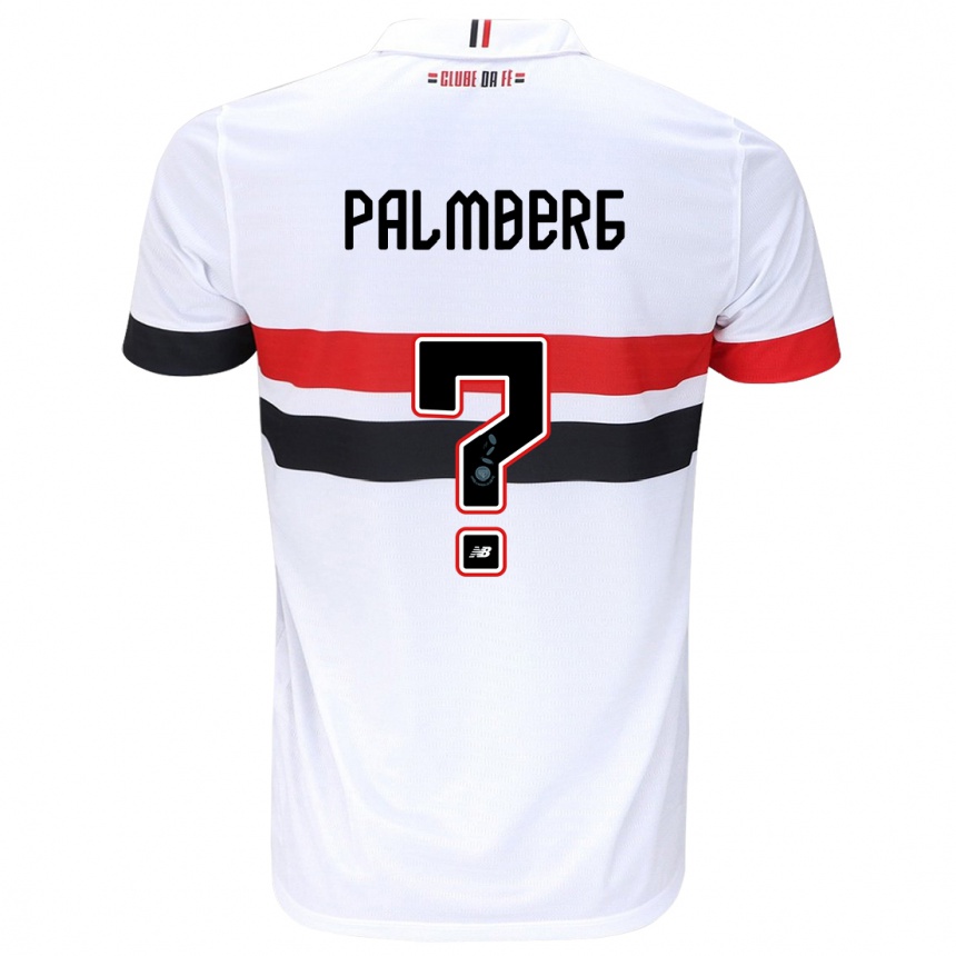 Gyermek Labdarúgás Palmberg #0 Fehér Piros Fekete Hazai Jersey 2024/25 Mez Póló Ing