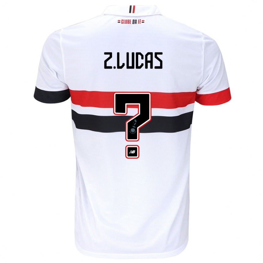 Gyermek Labdarúgás Zé Lucas #0 Fehér Piros Fekete Hazai Jersey 2024/25 Mez Póló Ing