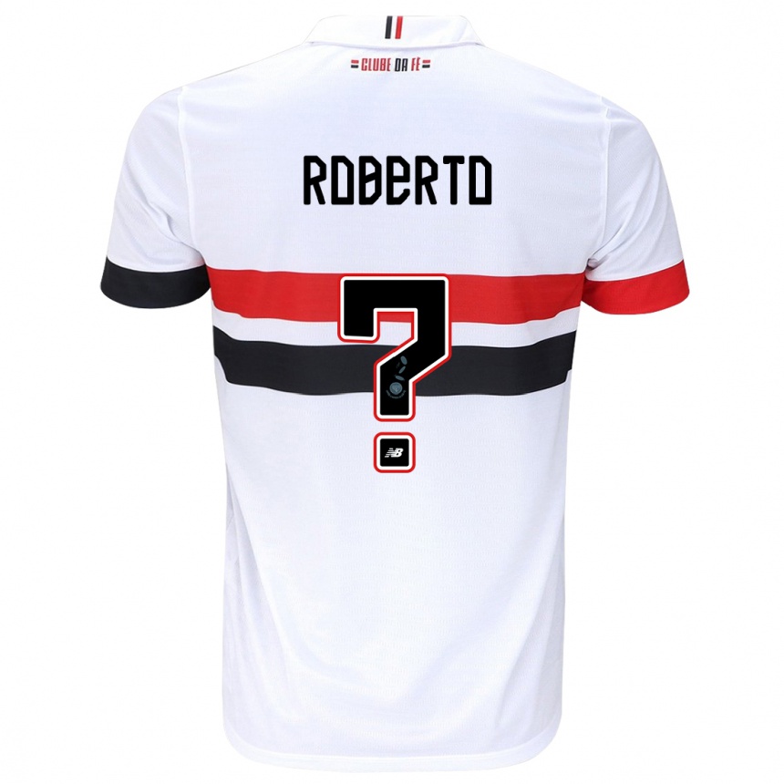 Gyermek Labdarúgás Roberto #0 Fehér Piros Fekete Hazai Jersey 2024/25 Mez Póló Ing