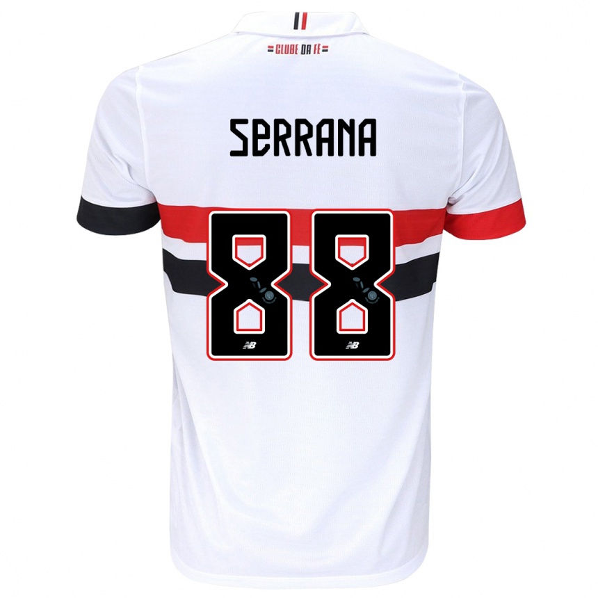 Gyermek Labdarúgás Serrana #88 Fehér Piros Fekete Hazai Jersey 2024/25 Mez Póló Ing