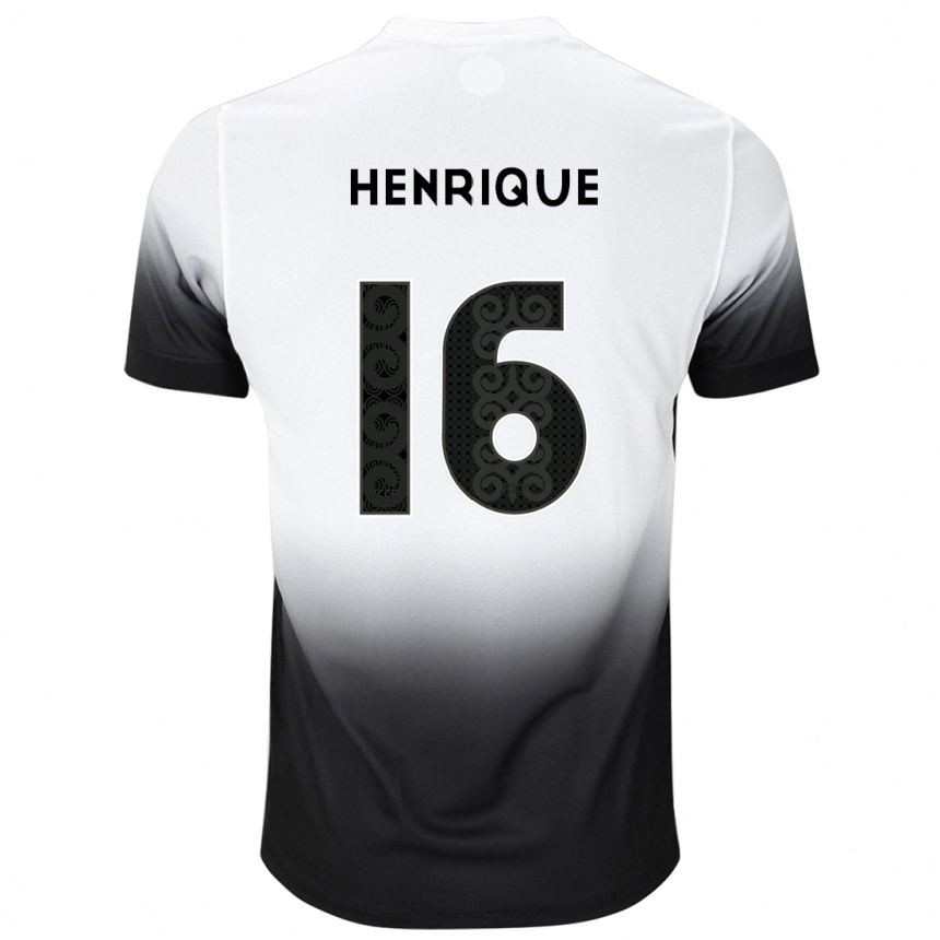 Gyermek Labdarúgás Pedro Henrique #16 Fehér Fekete Hazai Jersey 2024/25 Mez Póló Ing