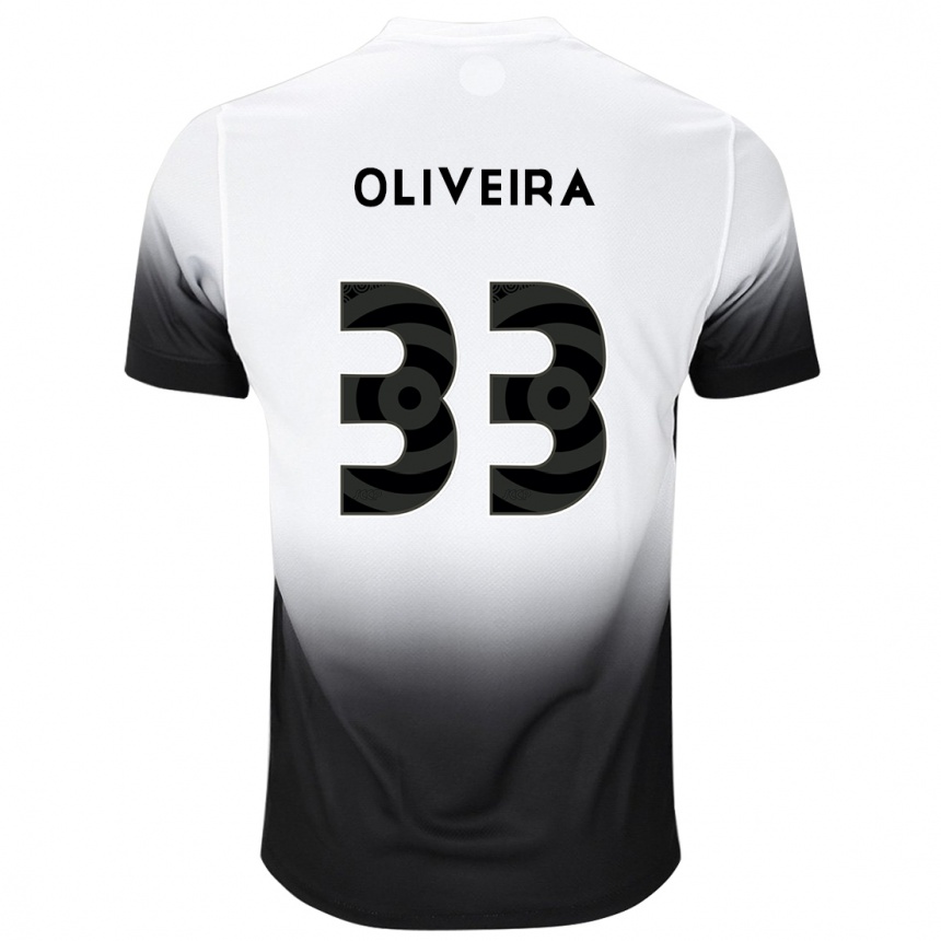 Gyermek Labdarúgás Ruan Oliveira #33 Fehér Fekete Hazai Jersey 2024/25 Mez Póló Ing