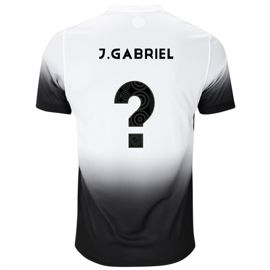 Gyermek Labdarúgás João Gabriel #6 Fehér Fekete Hazai Jersey 2024/25 Mez Póló Ing