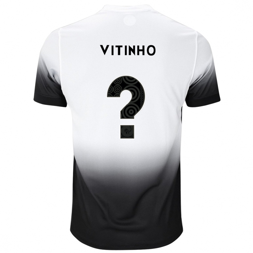 Gyermek Labdarúgás Vitinho #0 Fehér Fekete Hazai Jersey 2024/25 Mez Póló Ing