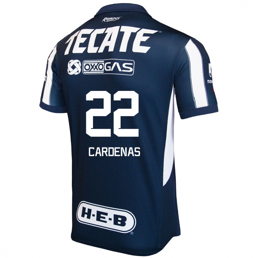 Gyermek Labdarúgás Luis Cárdenas #22 Kék Piros Fehér Hazai Jersey 2024/25 Mez Póló Ing