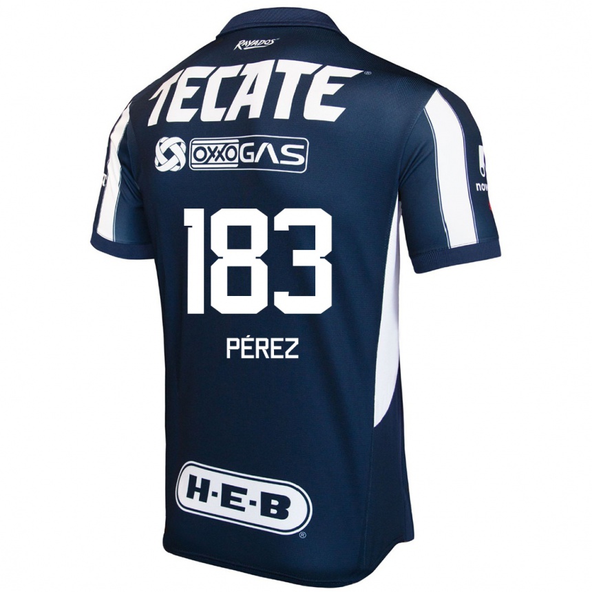 Gyermek Labdarúgás Santiago Pérez #183 Kék Piros Fehér Hazai Jersey 2024/25 Mez Póló Ing