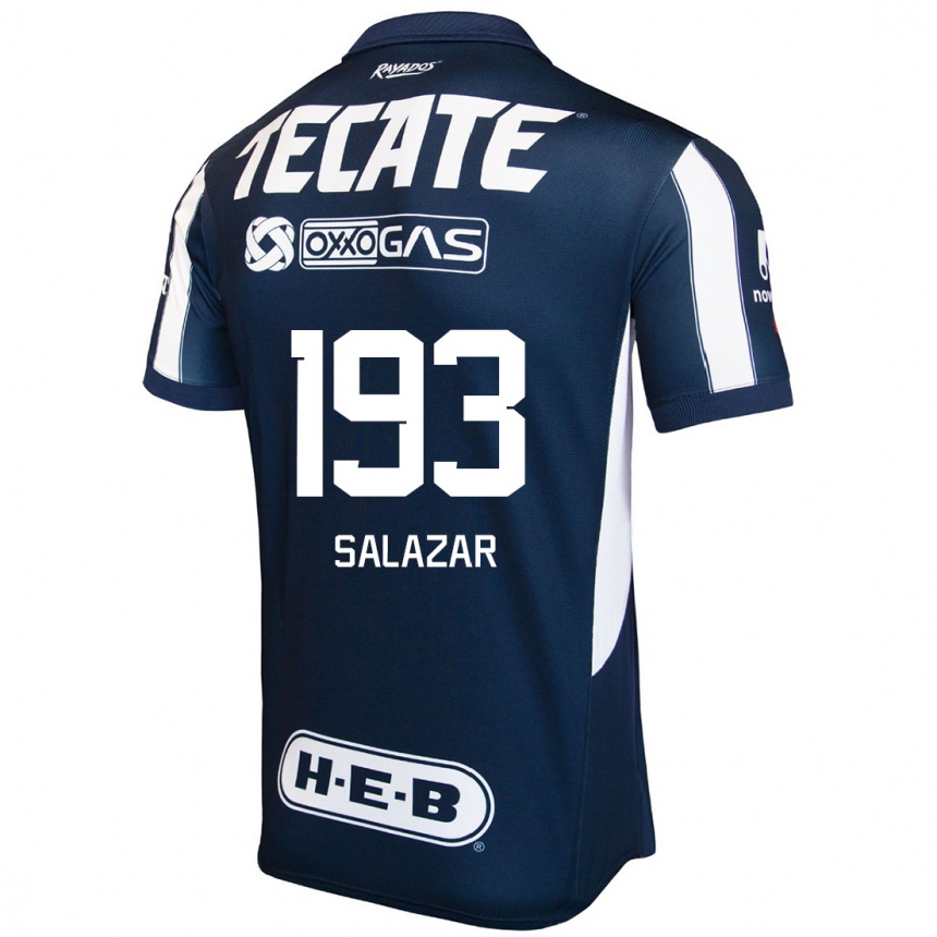 Gyermek Labdarúgás Jofran Salazar #193 Kék Piros Fehér Hazai Jersey 2024/25 Mez Póló Ing